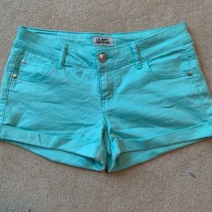 teal blue shorts